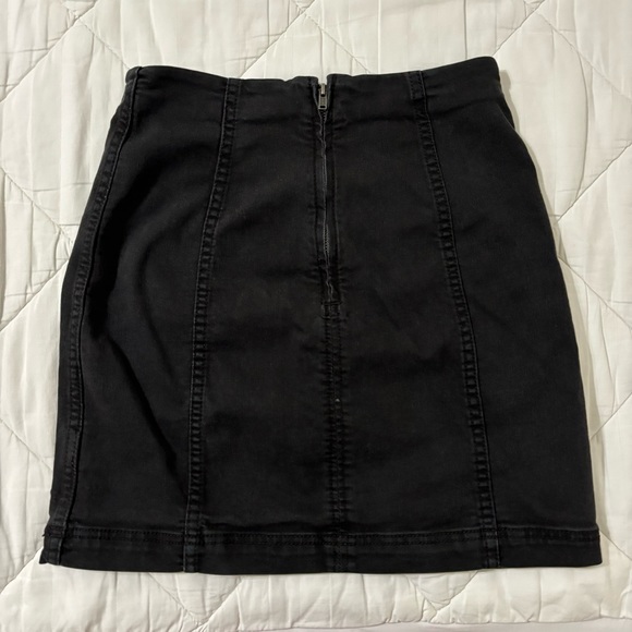 Free People Black Jean Stretch Skirt - Picture 2 of 3